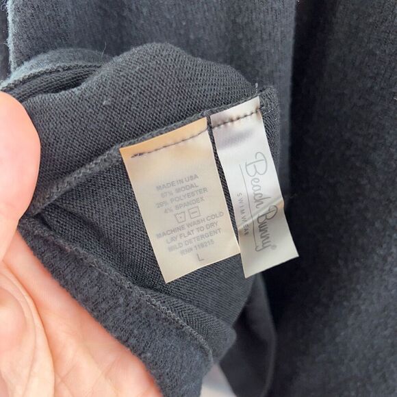 Beach Bunny Swimwear Blouse Cover Up Women's Size Large Black Rivet Long Sleeve - Picture 5 of 11